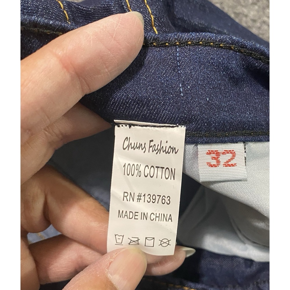 CHUNS FASHION DARK WASH BLUE DENIM SKINNY JEANS SIZE 32 - Picture 3 of 9